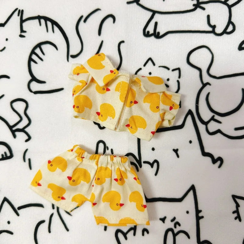 Duck Print Pajama Set - Clothes for Labubu Figure