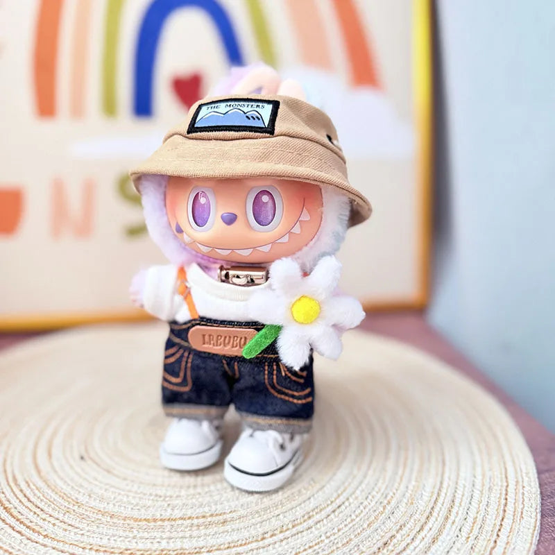  with hoodie, bucket hat, sneakers, and daisy.

